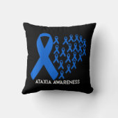 女性アタキシア認識度ブルーリボンギフトVネックT- クッション (裏面)
