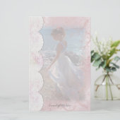 女性アットビーチフェイクレース 便箋 (スタンド正面)