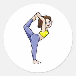 女性アットヨガストレッチエクササイズ脚 ラウンドシール