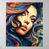女性アテポップ・アートのート ポスター (正面)