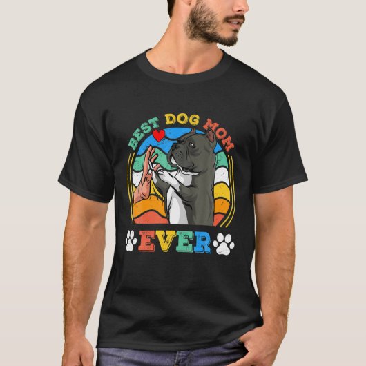 女性アメリカ人いじめっ最高のた犬の母は常にギフトドッグ Tシャツ (正面)