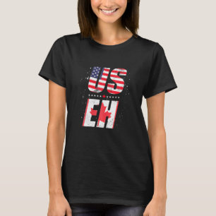 女性アメリカ国旗もみじ葉愛国的なカナダアメリ Tシャツ
