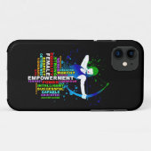 女性アーチェリーと強い女性のワードクラウドのコンボ Case-Mate iPhoneケース (裏面(横))