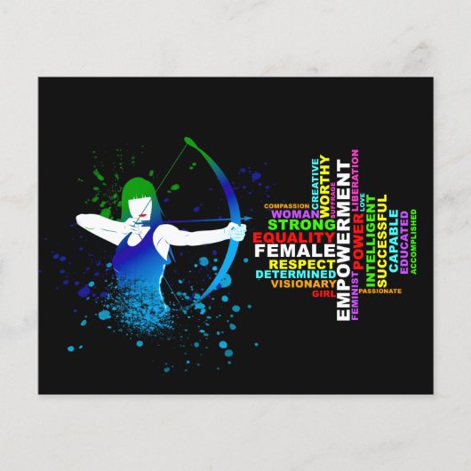 女性アーチェリーの組み合わせ; 強い女性; 青に投票しよう チラシ (正面)