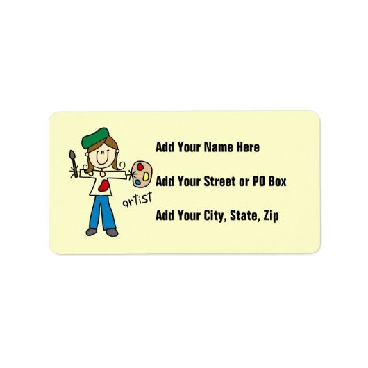 女性アーティストスティックフィギュアラベル ラベル (正面)