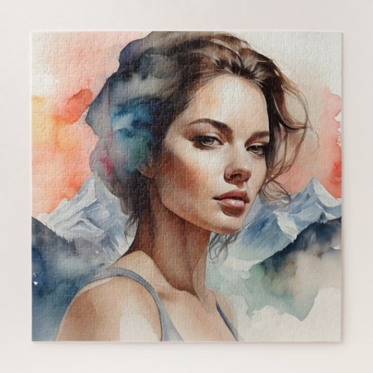 女性アートの二重の露出 ジグソーパズル (縦)