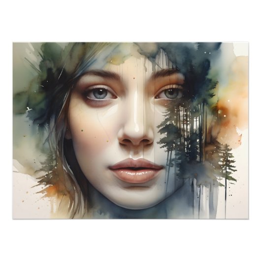 女性アートの二重の露出 フォトプリント            (正面)