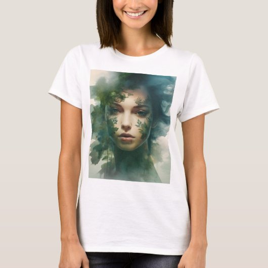 女性アートの二重の露出 Tシャツ (正面)