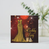 女性アールデコ誕生日パーティー 招待状 (スタンド正面)