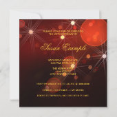 女性アールデコ誕生日パーティー 招待状 (裏面)