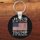 女性イエスは私の救い主であり、トランプは私の大統領である20 キーホルダー (正面)