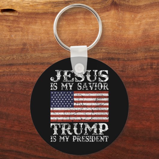女性イエスは私の救い主であり、トランプは私の大統領である20 キーホルダー (正面)