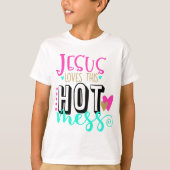 女性イエスは、この暑い混乱を愛している Tシャツ (正面)