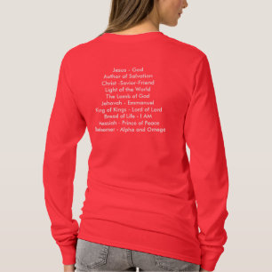 女性イエス・キリスト名前はとりわけプルオーバーを示します Tシャツ