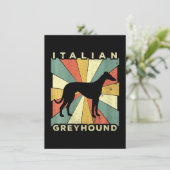 女性イタリアンgreyhound dog 70sギフトv-neck サンキューカード (スタンド正面)