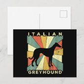 女性イタリアンgreyhound dog 70sギフトv-neck ポストカード (正面/裏面)
