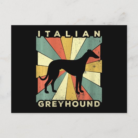 女性イタリアンgreyhound dog 70sギフトv-neck ポストカード (正面)