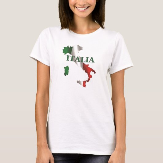 女性イタリア地図のTシャツ Tシャツ (正面)