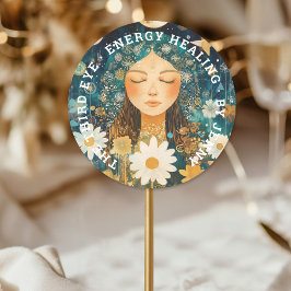 女性イラストレーションエナジーヒーラー霊気スピリチュエル ラウンドシール