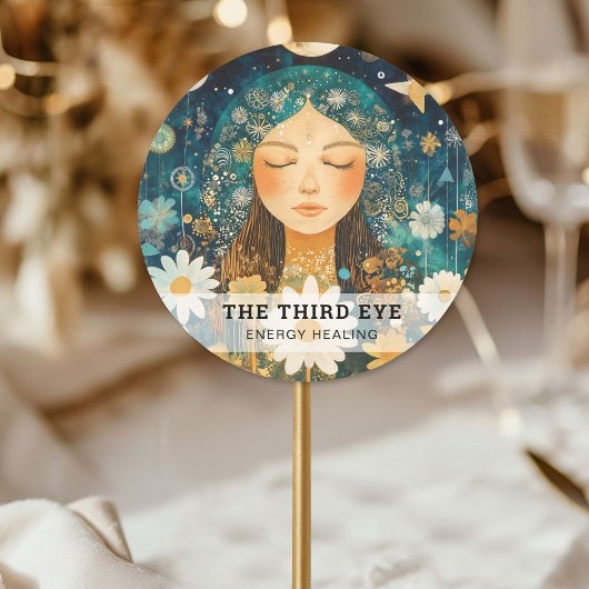 女性イラストレーションエナジーヒーラー霊気スピリチュエル ラウンドシール