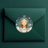 女性イラストレーションエナジーヒーラー霊気スピリチュエル ラウンドシール