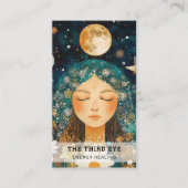 女性イラストレーションエナジーヒーラー霊気スピリチュエル 名刺 (正面)