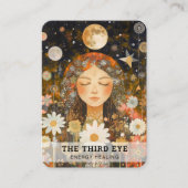 女性イラストレーションエナジーヒーラー霊気スピリチュエル 名刺 (正面)