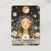 女性イラストレーションエナジーヒーラー霊気スピリチュエル 名刺 (正面)