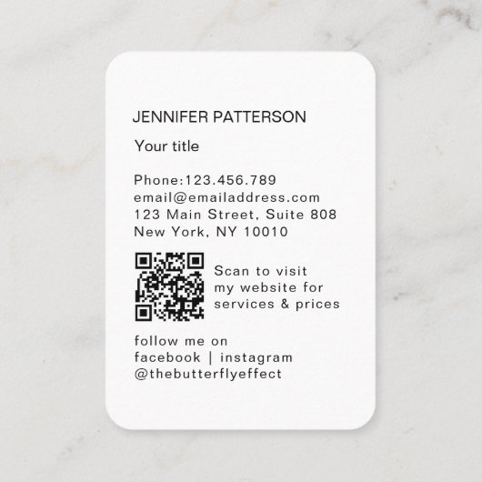 女性イラストレーションQRコードエネルギー霊気スピリチュエル 名刺