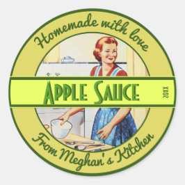 女性インキッチンベーキングヴィンテージカスタム文字食品 ラウンドシール