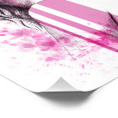 女性インクポートレートピンクファッションイラストレーションアート フォトプリント (角)