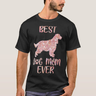 女性イングリッシュコックスパニエル犬犬ママペットLOV Tシャツ