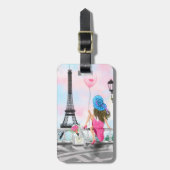 女性インパリカッジタグエッフェルタワーギフト ラゲッジタグ (正面縦)