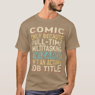 女性ウィザード職の名言 楽しいコミックVネック リトロ Tシャツ