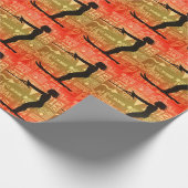 女性ウォータースキーアアドベンチャー素晴らしタイポグラフィ ラッピングペーパー (角)