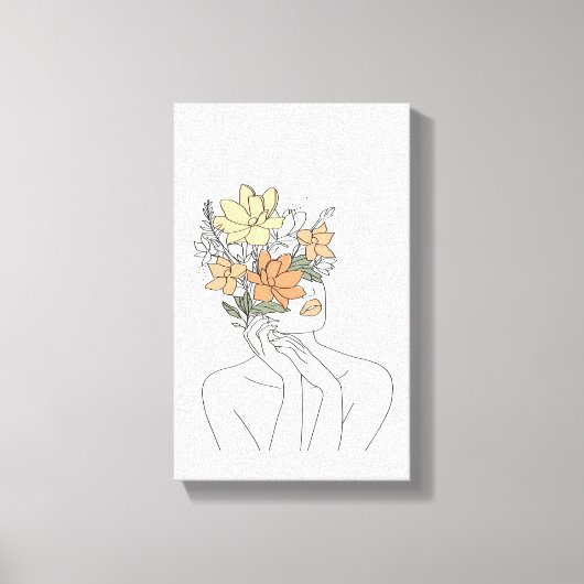 女性ウォールアート抽象芸術女性プリント キャンバスプリント (正面)