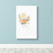 女性ウォールアート抽象芸術女性プリント キャンバスプリント (インサイチュ (ウッドフロア))