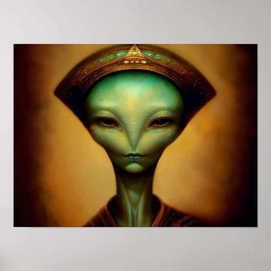 女性エイリアンポートレート ポスター (正面)