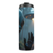 女性エイリアン地球外とUFO タンブラー (正面)