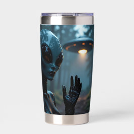 女性エイリアン地球外とUFO 保温保冷タンブラー