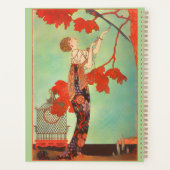 女性エキゾチック絵を描ヴィンテージ プランナー手帳 (裏面)