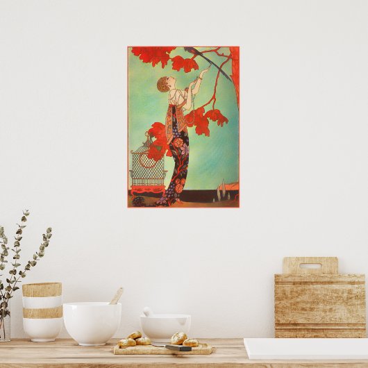 女性エキゾチック絵を描ヴィンテージ ポスター (キッチン)