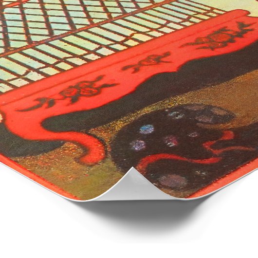 女性エキゾチック絵を描ヴィンテージ ポスター (角)