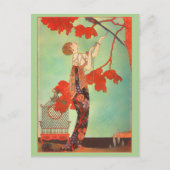 女性エキゾチック絵を描ヴィンテージ ポストカード (正面)