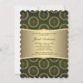 女性エメラルドグリーンバースデーパーティー 招待状 (裏面)