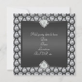 女性エレガントダイヤモンドバースデーパーティーの招待 招待状 (裏面)