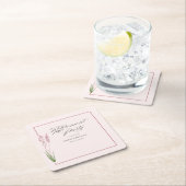 女性エレガントパステルワイルドフラワーリタイアメントパーティー スクエアペーパーコースター (インサイチュ)