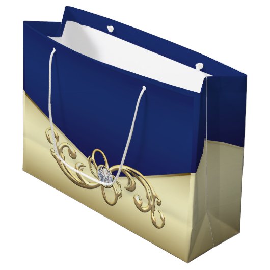 女性エレガントブ王室のルー金ゴールド ラージペーパーバッグ (正面アングル)