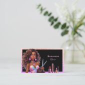 女性エレガントヘアメイクアップ事業 名刺 (スタンド正面)