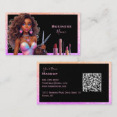 女性エレガントヘアメイクアップ事業 名刺 (正面/裏面)